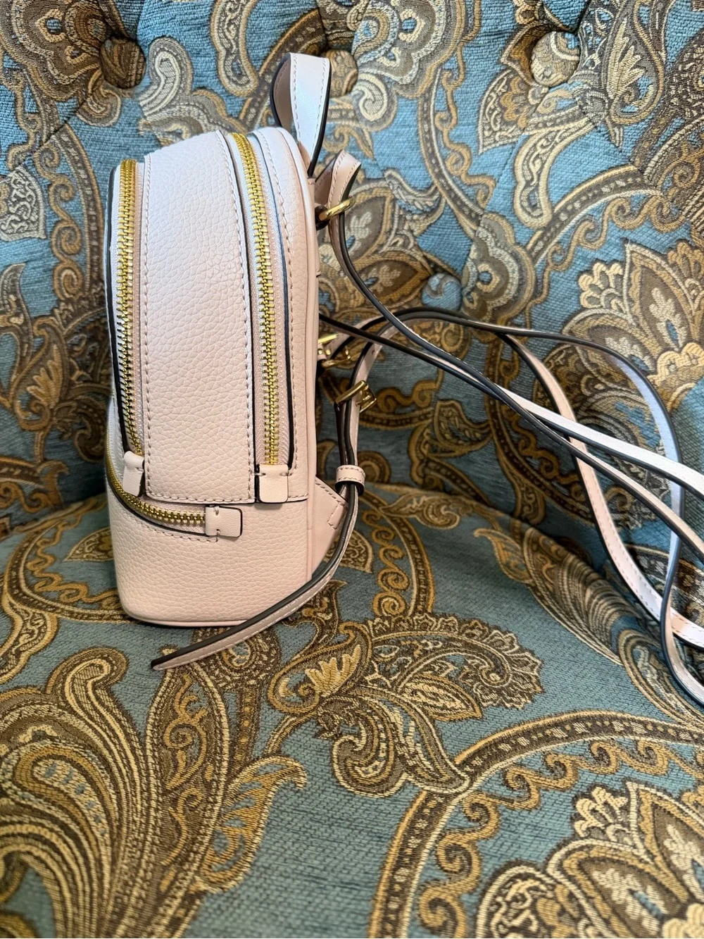 MICHAEL KORS Pale Pink Powdered Blush Pebbled Leather Mini Backpack New